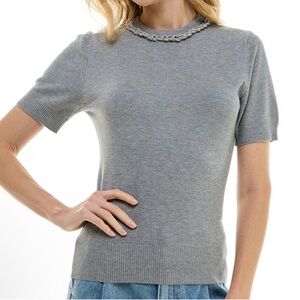 Heather Braided Sweater Top